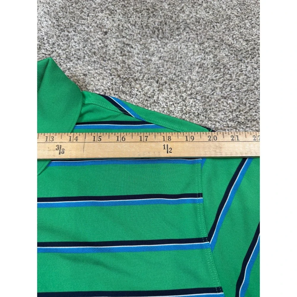 Nike Golf Dri-FIT Polo Shirt Mens XXL Green Striped Short Sleeve Performance Tee